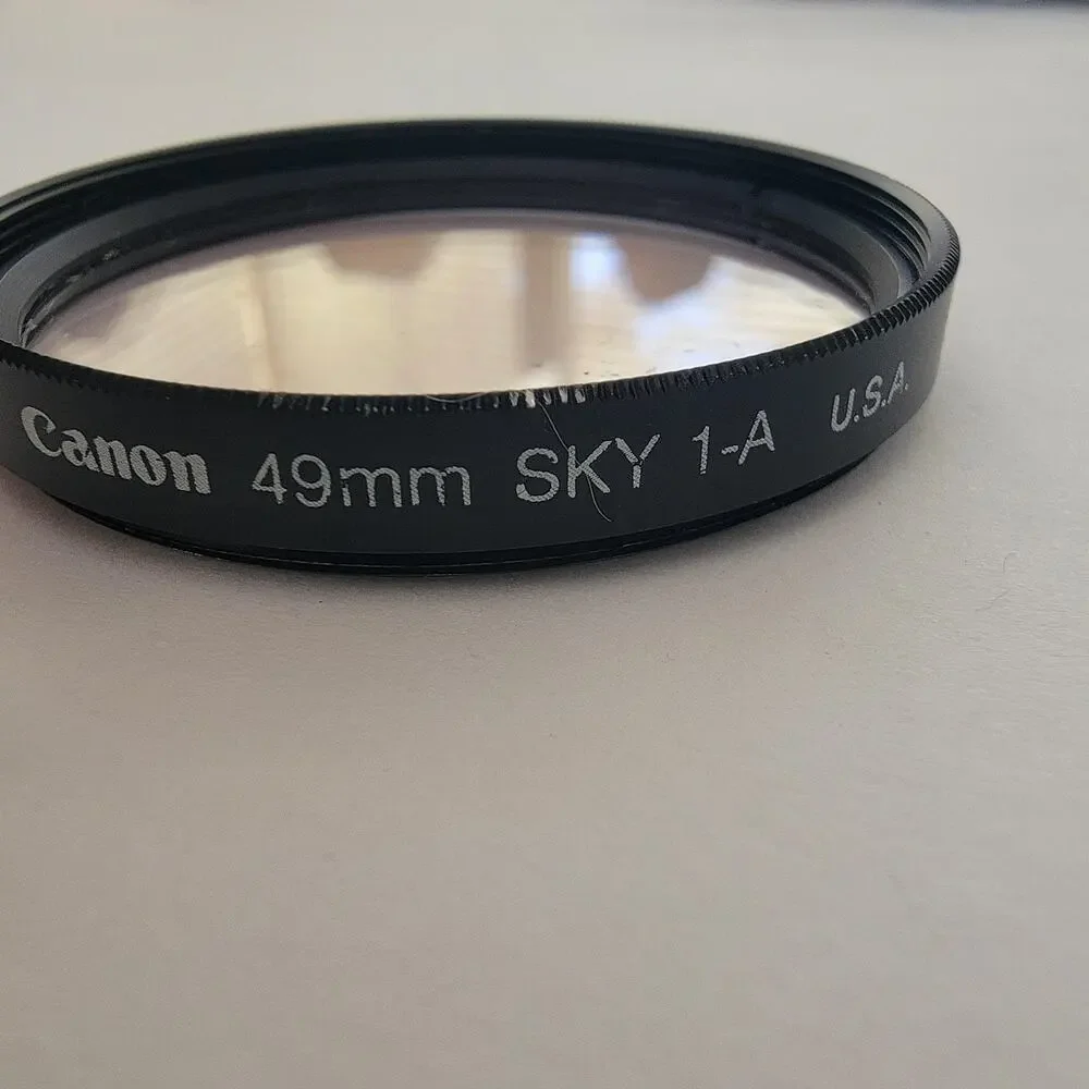 Vintage Canon 49mm SKY 1-A UV Lens Filter Black USA Camera Protection Glass